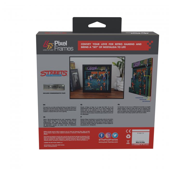 Sega Streets of Rage Shadow Box Pixel Frame 9"x9" Officially Licensed