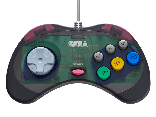 Retro-Bit Official Sega Saturn Controller Pad Original Port - Slate Grey
