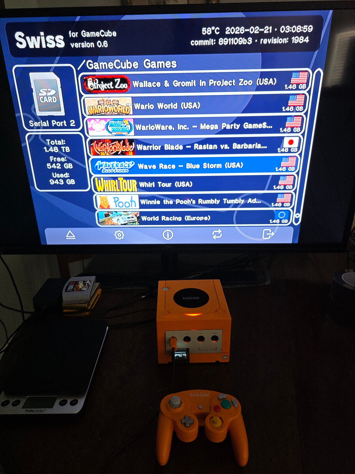 Modded Nintendo GameCube 1.5TB SD Card Internal HDMI + Controller/Memory Card Bundle
