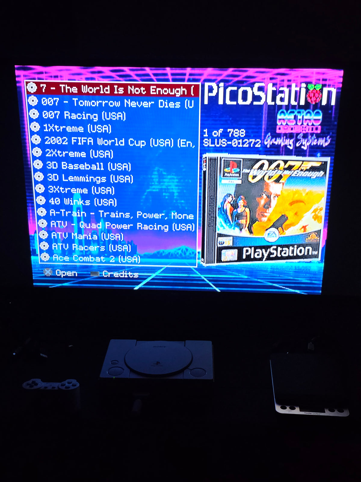 Playstation 1 Console - Internal 1080P HDMI Output - PicoStation ODE - 512GB SD Card