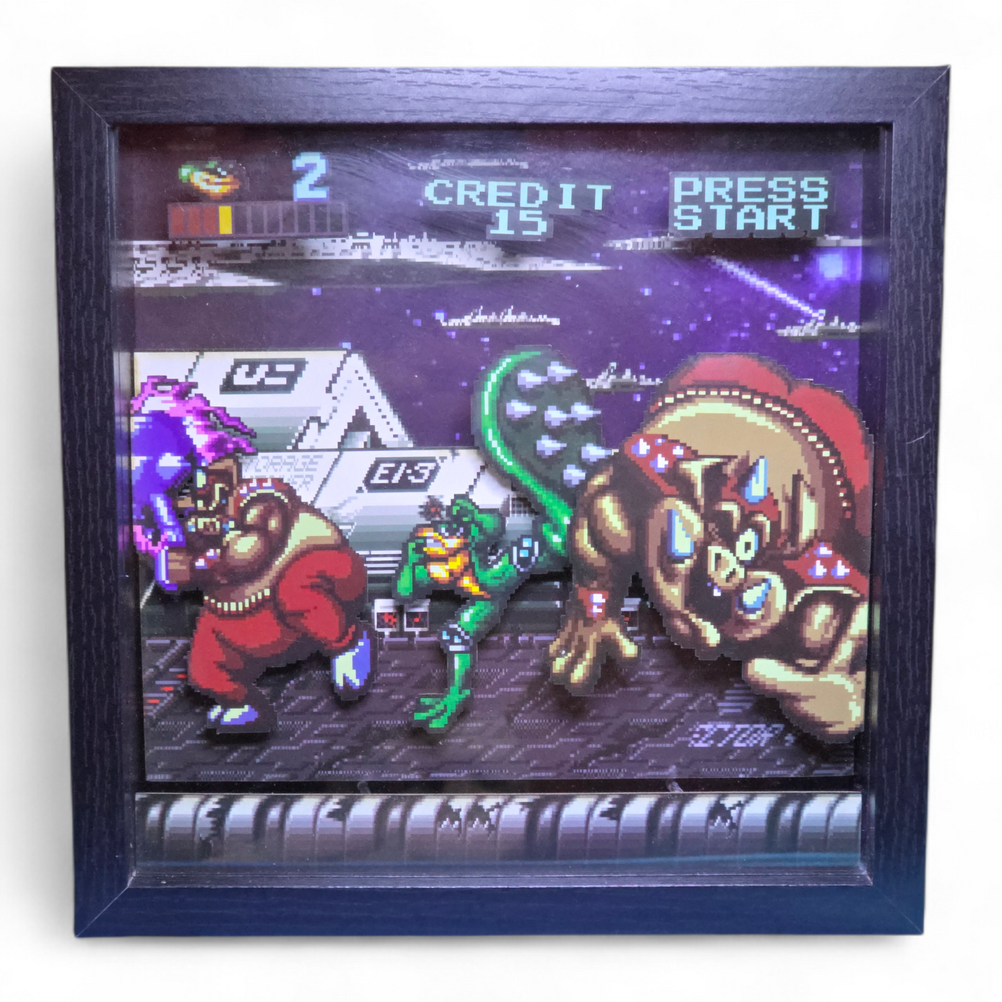 Battletoads Shadow Box Pixel Frame 9"x9" Officially Licensed