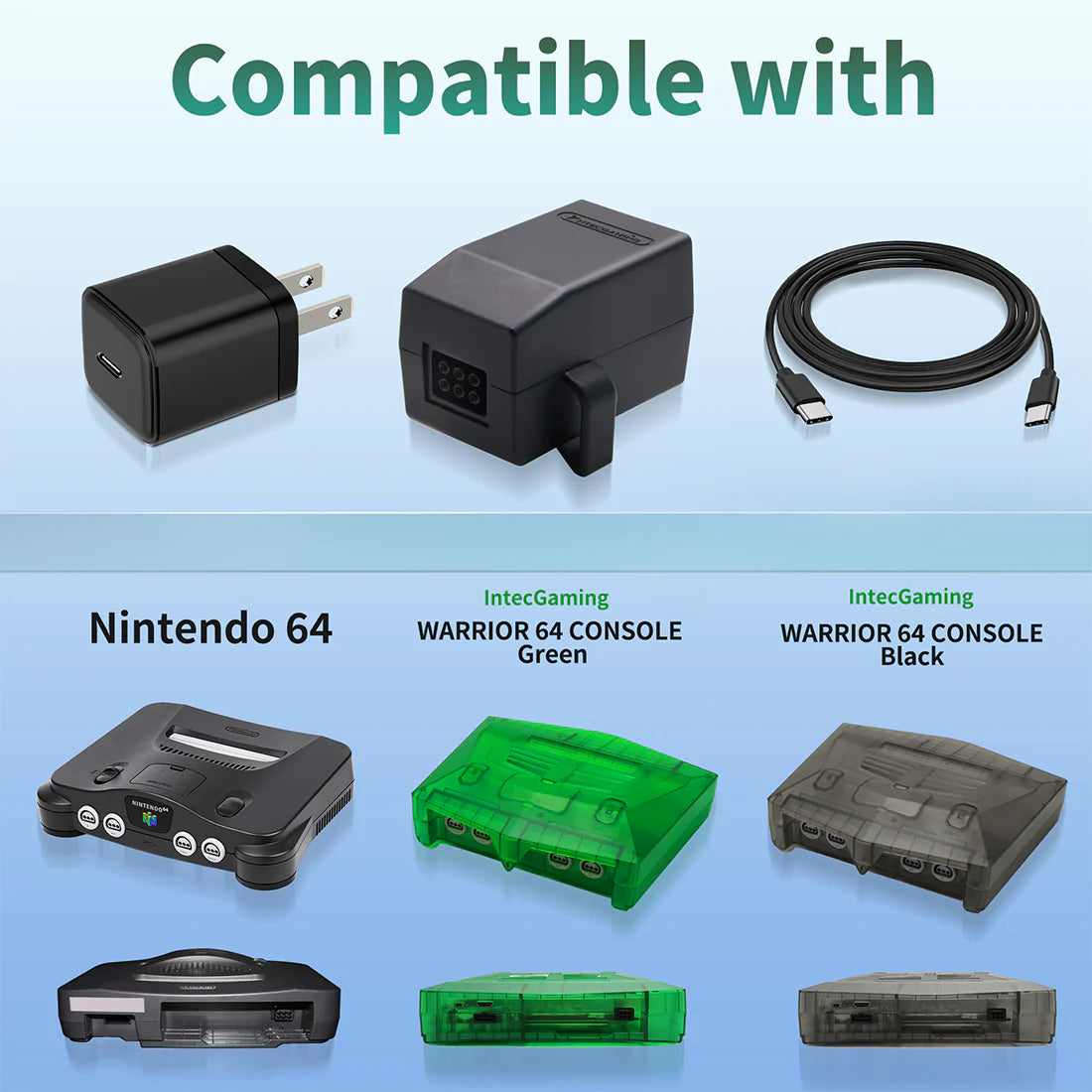 Nintendo 64 Type C Power Supply Kit - All Models - Universal - No Soldering