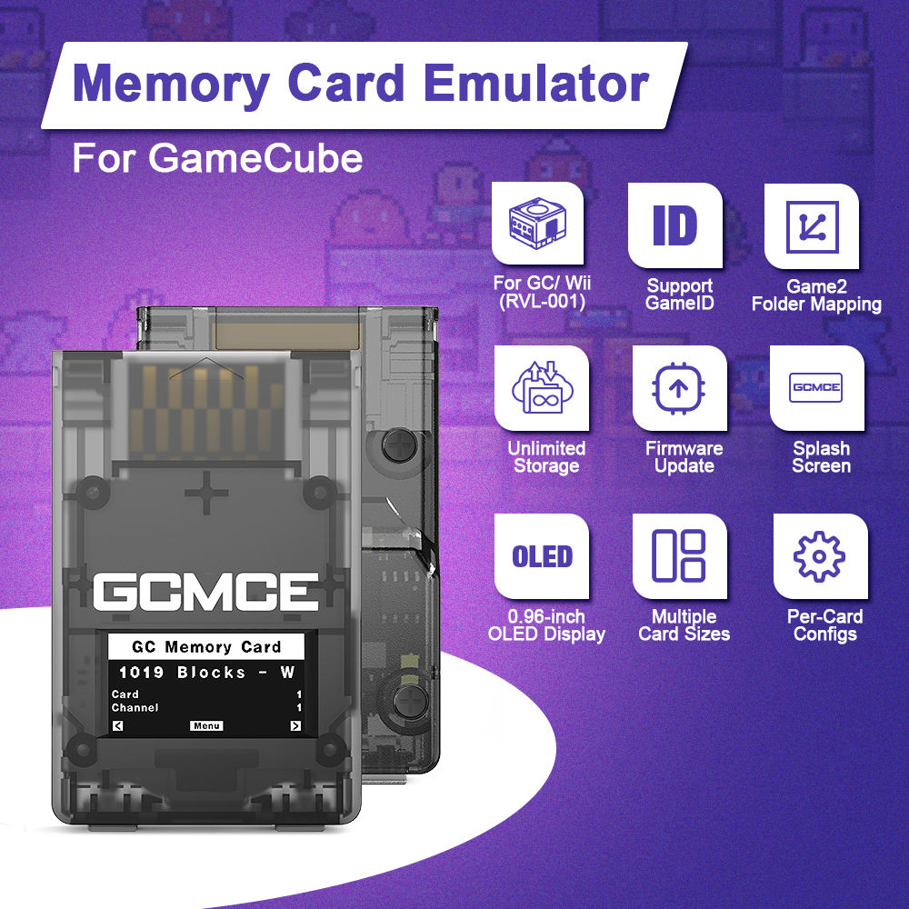 Nintendo GameCube GCMCE FlipperMCE Memory card (Transparent Black)