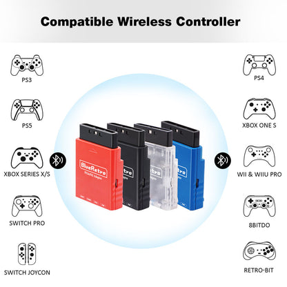 BlueRetro Bluetooth Controller Adapter for Playstation 1/Playstation 2 - Black