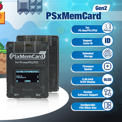 PSxMemCard Gen2 Memory Card Unlimited Saves for PS1/PS2 Game Consoles