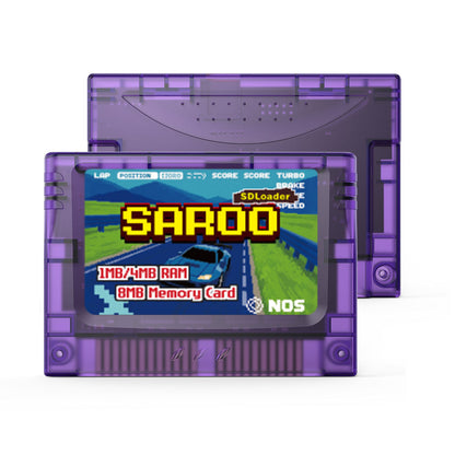 Sega Saturn SAR-OO Optical Drive Emulator Flash-Cart 1MB/4MB RAM 8MB Memory Card (Transparent Black)