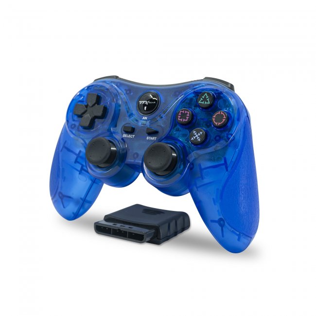 Playstation 1/Playstation 2 Wireless Dualshock Controller - Clear Blue