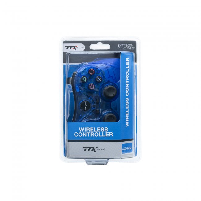 Playstation 1/Playstation 2 Wireless Dualshock Controller - Clear Blue
