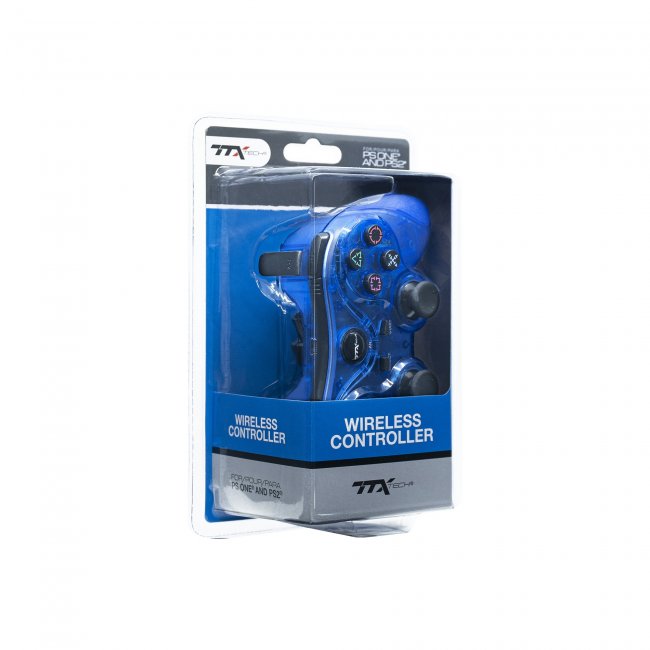 Playstation 1/Playstation 2 Wireless Dualshock Controller - Clear Blue