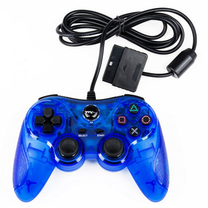 Playstation 1/Playstation 2 Wired Dualshock Controller - Clear Blue