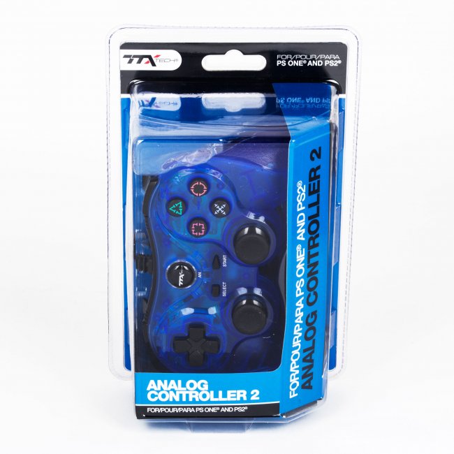 Playstation 1/Playstation 2 Wired Dualshock Controller - Clear Blue