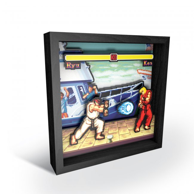 Capcom Street Fighter II Shadow Box Pixel Frame 9"x9" Officially Licensed