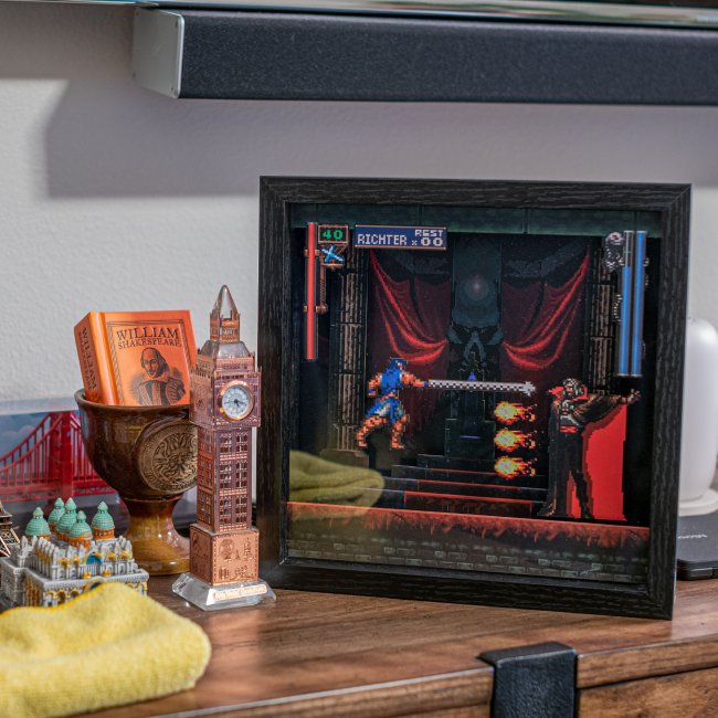 Konami Castlevania: SOTN Shadow Box Pixel Frame 9"x9" Officially Licensed