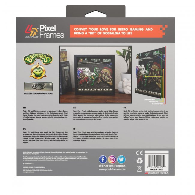 Battletoads Shadow Box Pixel Frame 9"x9" Officially Licensed