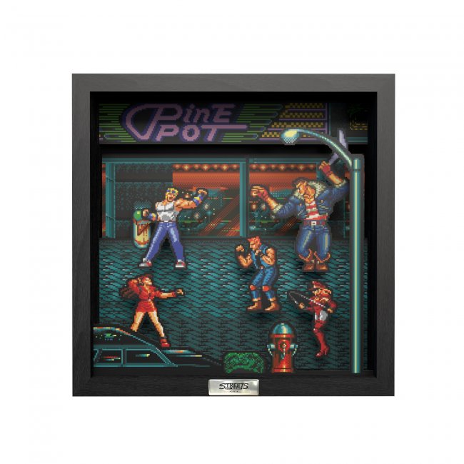 Sega Streets of Rage Shadow Box Pixel Frame 9"x9" Officially Licensed