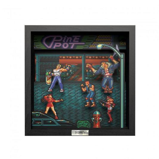 Sega Streets of Rage Shadow Box Pixel Frame 9"x9" Officially Licensed