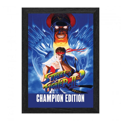 Capcom Street Fighter II Framed 3D Poster 10"x12" Offically Licensed