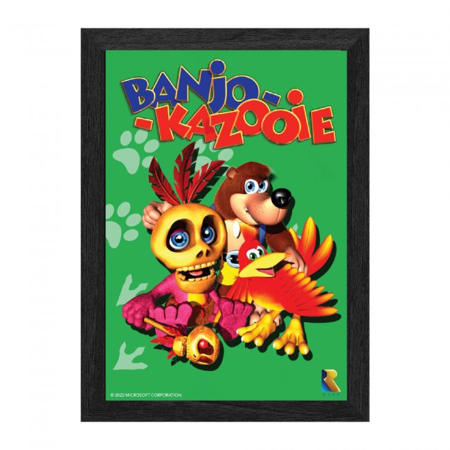 Rare L.T.D. Banjo & Kazooie Framed 3D Poster 10"x12" Offically Licensed