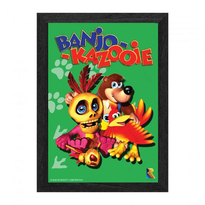 Rare L.T.D. Banjo & Kazooie Framed 3D Poster 10"x12" Offically Licensed