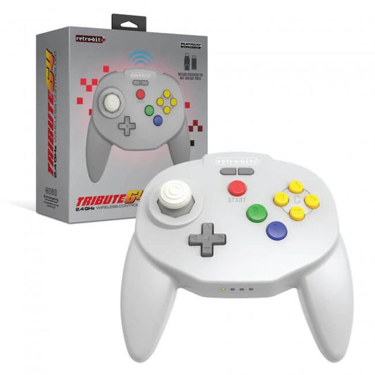 Retro-Bit Tribute 64 2.4Ghz Wireless Controller for Nintendo N64 Switch - Gray