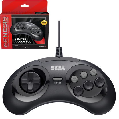 Retro-Bit Official Sega Genesis Controller 6-Button Arcade Pad for Sega Genesis