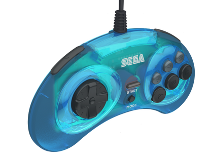 Retro-Bit Official Sega Genesis USB Controller 8-BUTTON Arcade Pad for PC/MAC - Blue