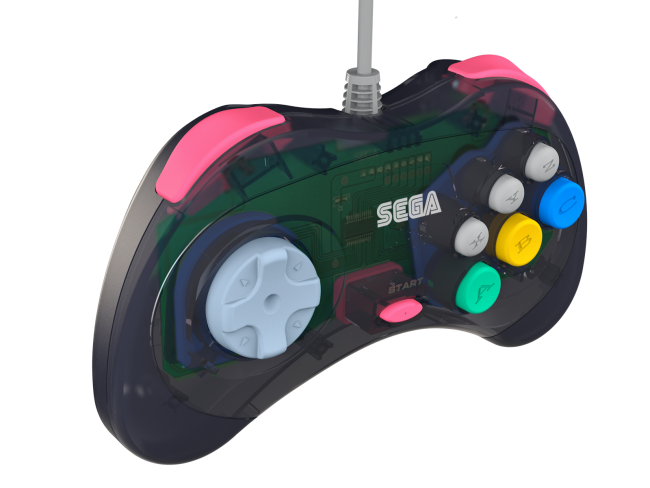 Retro-Bit Official Sega Saturn Controller Pad Original Port - Slate Grey
