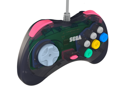 Retro-Bit Official Sega Saturn Controller Pad Original Port - Slate Grey