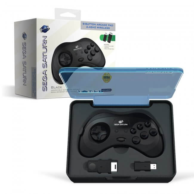 Retro-Bit SEGA Saturn® 2.4GHz Wireless Pro Controller for Sega Saturn PC - Black