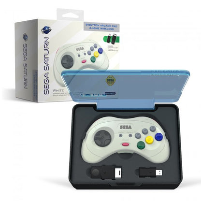 Retro-Bit SEGA Saturn® 2.4GHz Wireless Pro Controller for Sega Saturn PC - White