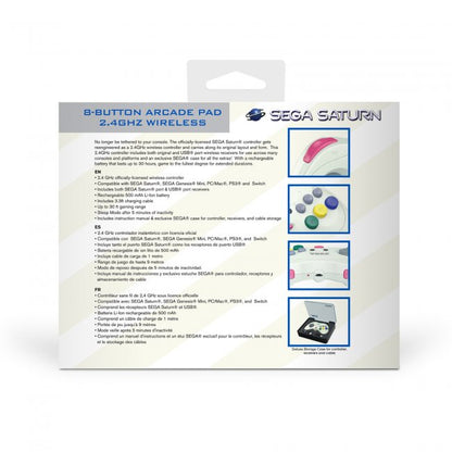Retro-Bit SEGA Saturn® 2.4GHz Wireless Pro Controller for Sega Saturn PC - White