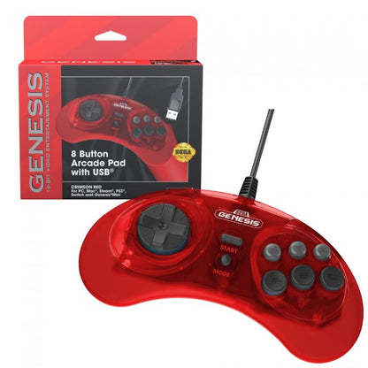 Retro-Bit Official Sega Genesis USB Controller 8-BUTTON Arcade Pad for PC/MAC